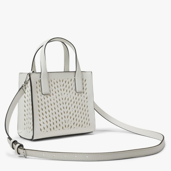 🔹️RARE🔹️✨️🤍 Karl Lagerfeld Nauveau small faux leather satchel tote bag ✨️🤍 - Picture 2 of 4